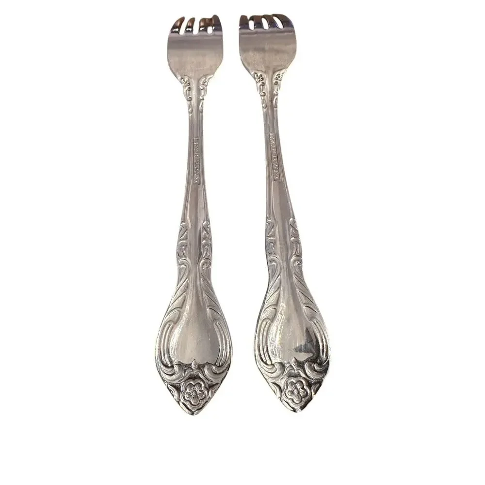 2 Discontinued RSVP SOPHIE Stainless 18/10 Flower Tip Glossy Flatware